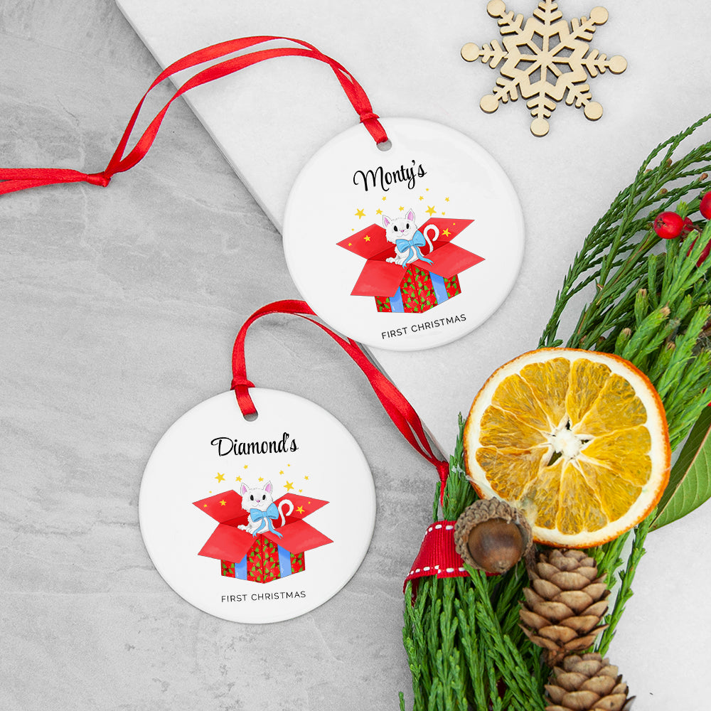 Personalised Cat’s First Christmas Ornament