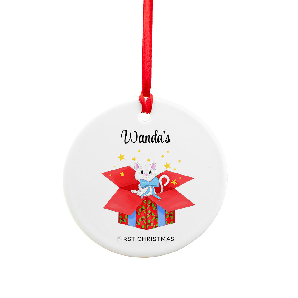 Personalised Cat’s First Christmas Ornament