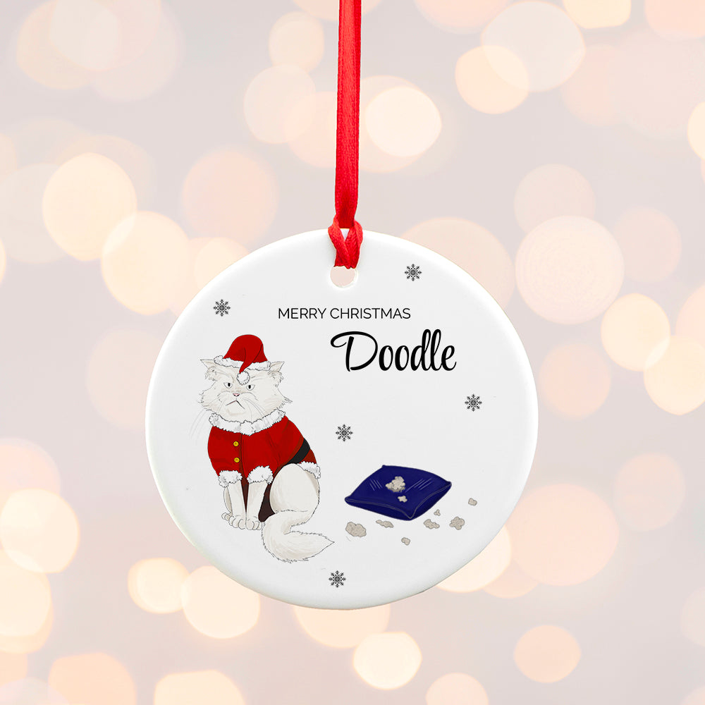Personalised Cat Christmas Ornament