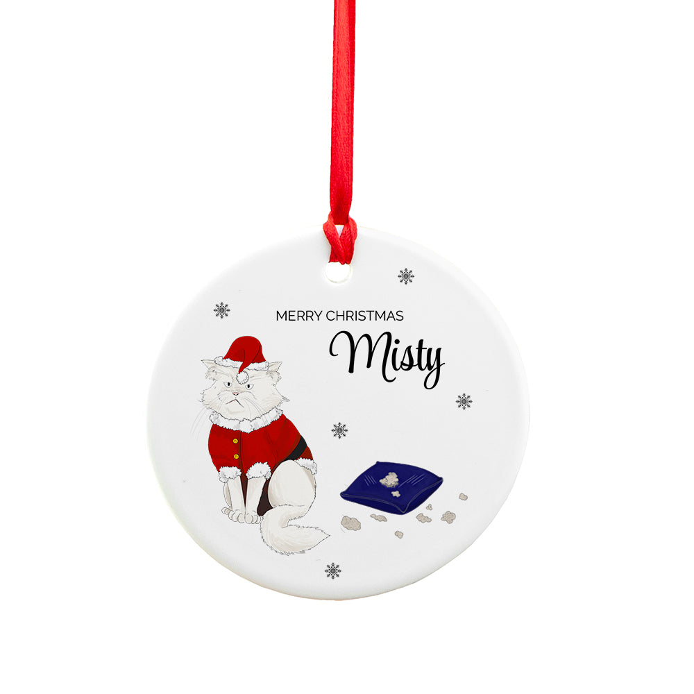 Personalised Cat Christmas Ornament