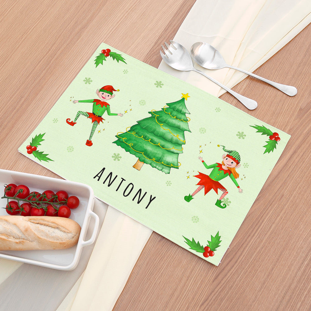 Personalised Playful Elves Placemat