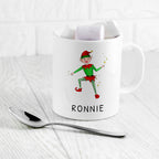 Personalised Playful Elf Christmas Polymer Mug