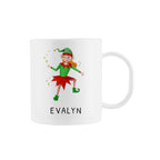 Personalised Playful Elf Christmas Polymer Mug