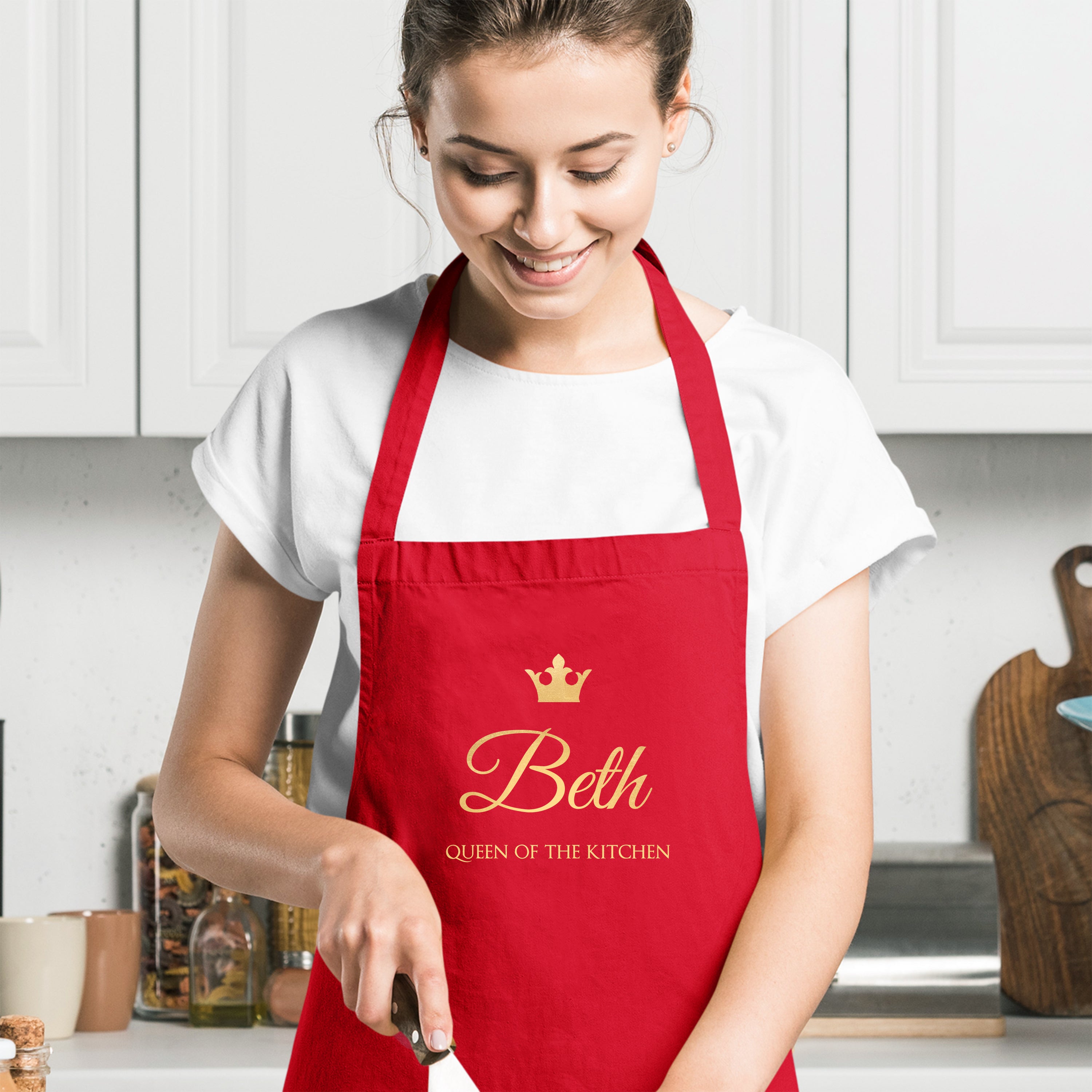 Personalised Contemporary Queen of the Kitchen Apron