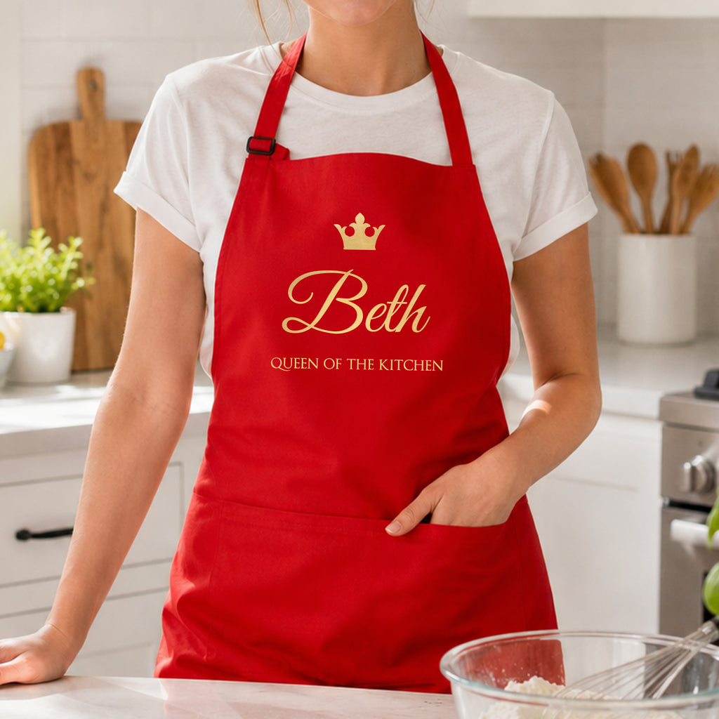Personalised Contemporary Queen of the Kitchen Apron
