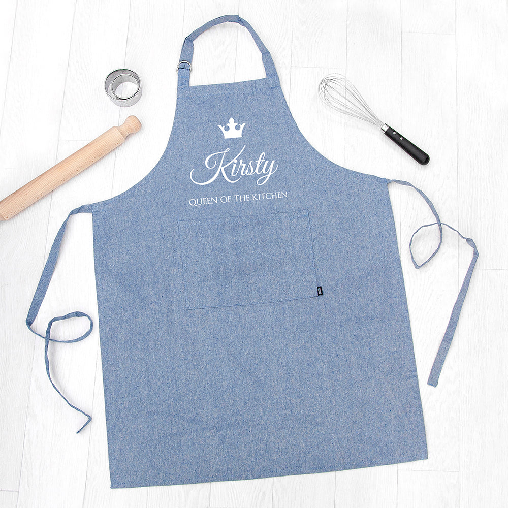 Personalised Contemporary Queen of the Kitchen Apron