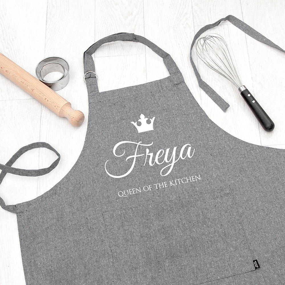 Personalised Contemporary Queen of the Kitchen Apron
