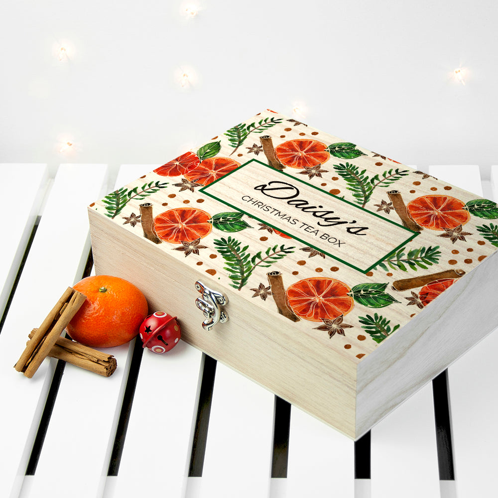 Personalised Christmas Spices Tea Box