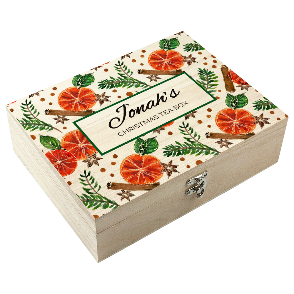 Personalised Christmas Spices Tea Box
