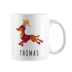 Personalised Reindeer Christmas White Mug