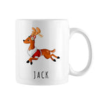 Personalised Reindeer Christmas White Mug