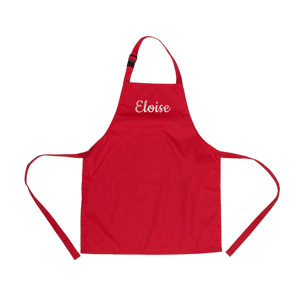 Personalised Children's Red Waterproof Apron