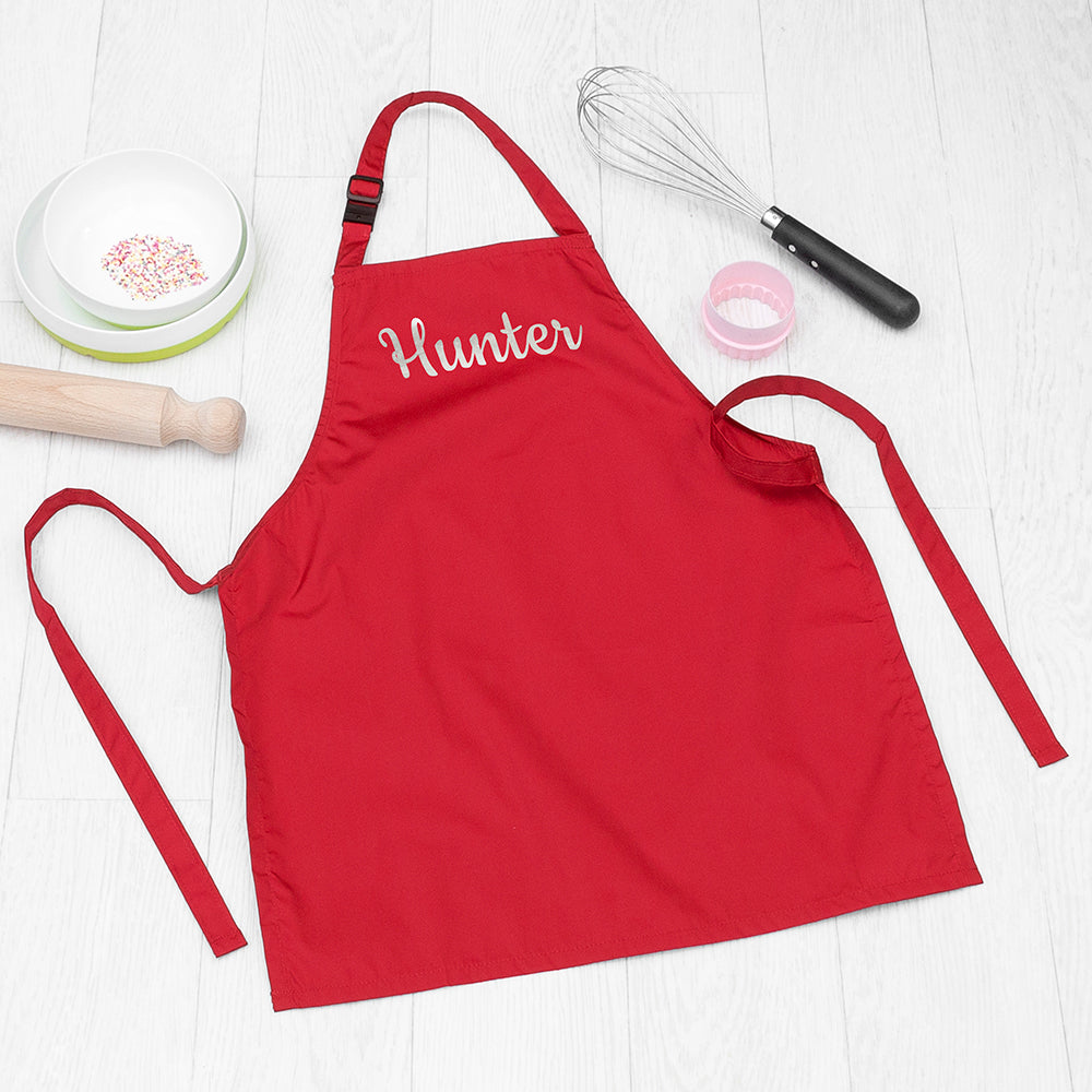 Personalised Children's Red Waterproof Apron