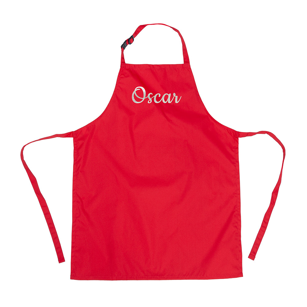 Personalised Children's Red Waterproof Apron