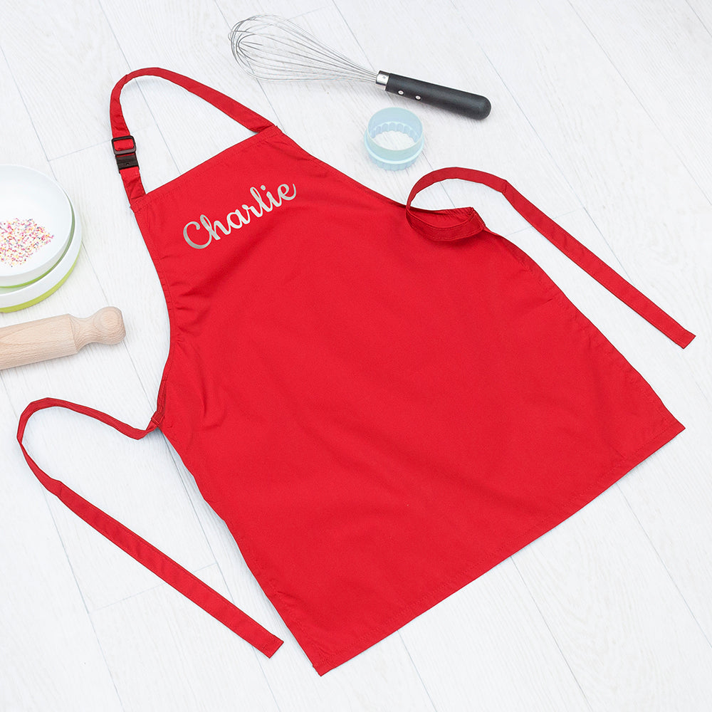 Personalised Children's Red Waterproof Apron