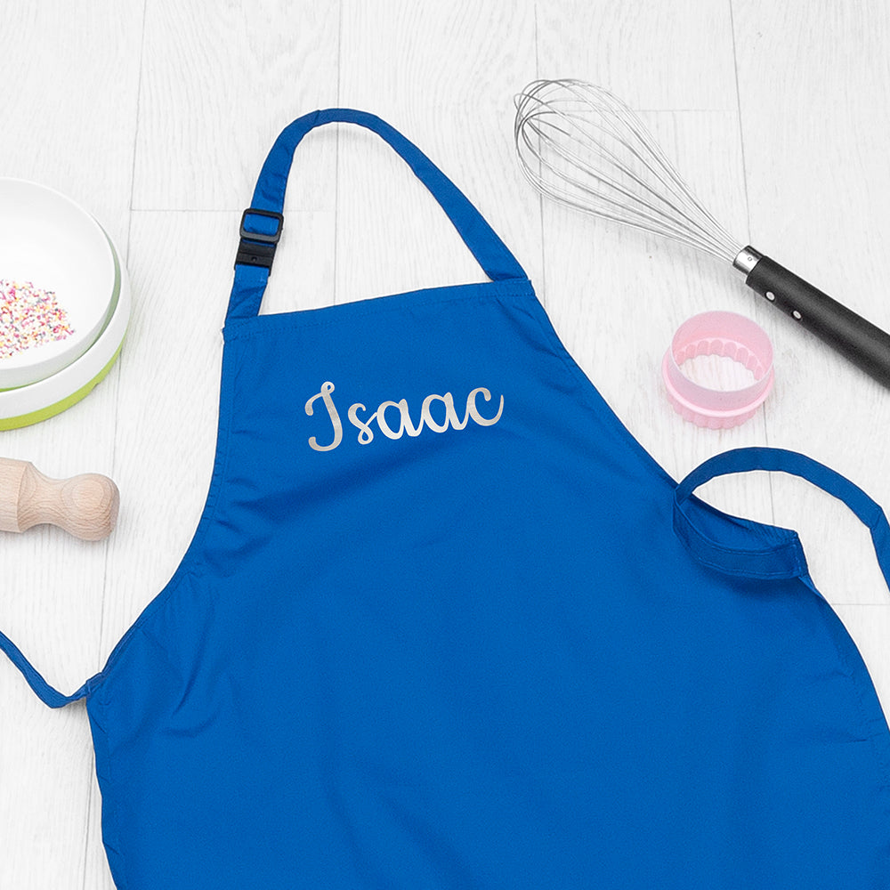 Personalised Children's Blue Waterproof Apron