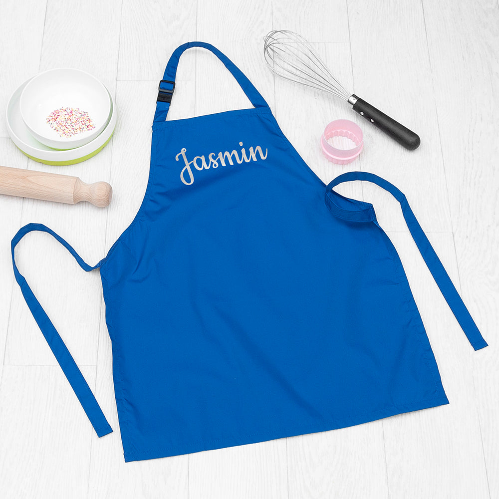 Personalised Children's Blue Waterproof Apron