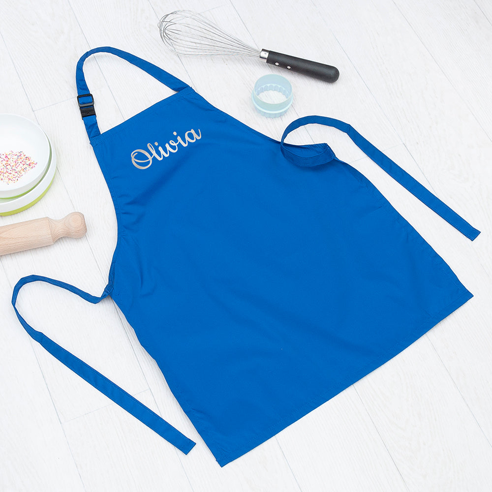 Personalised Children's Blue Waterproof Apron
