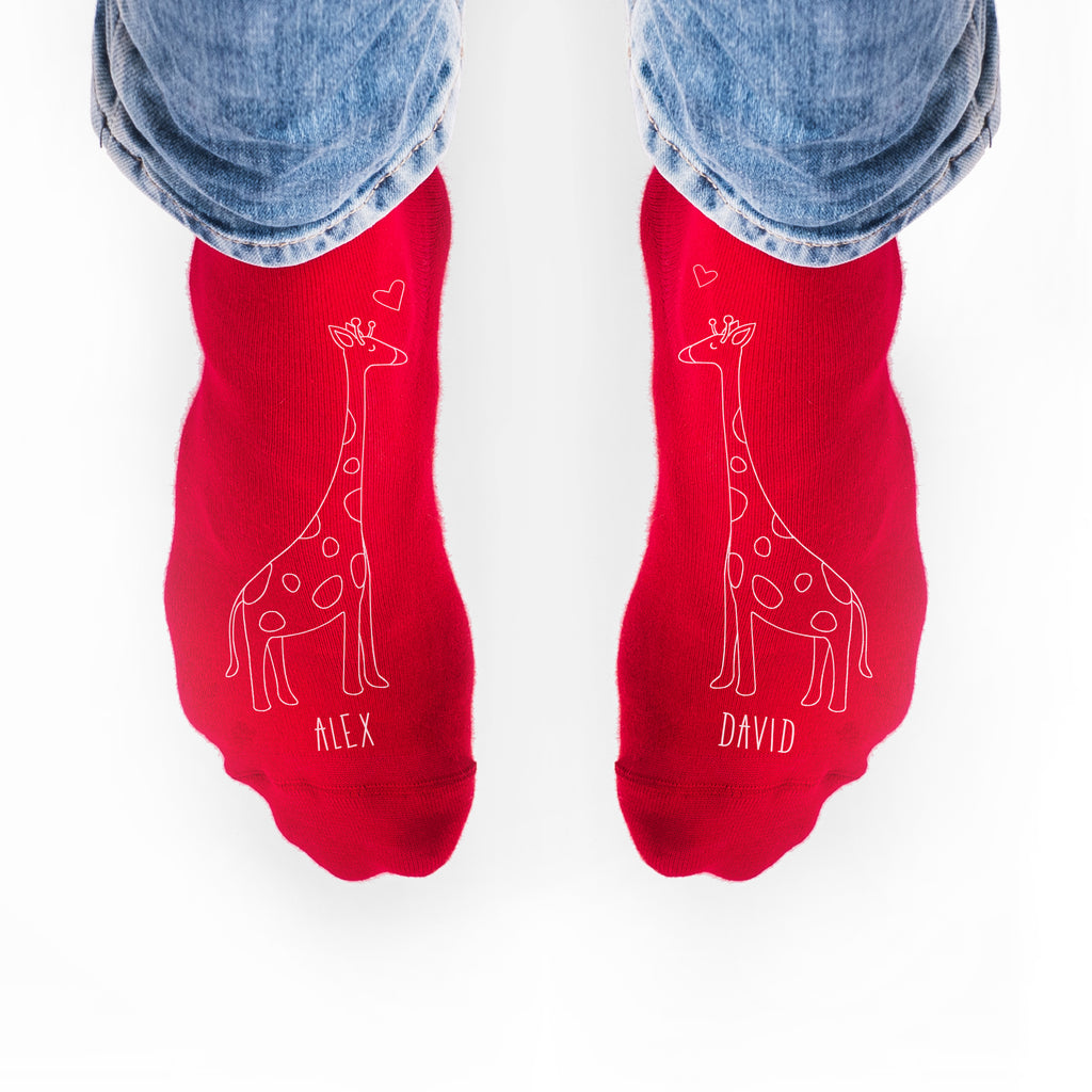 Personalised Kissing Giraffe Socks