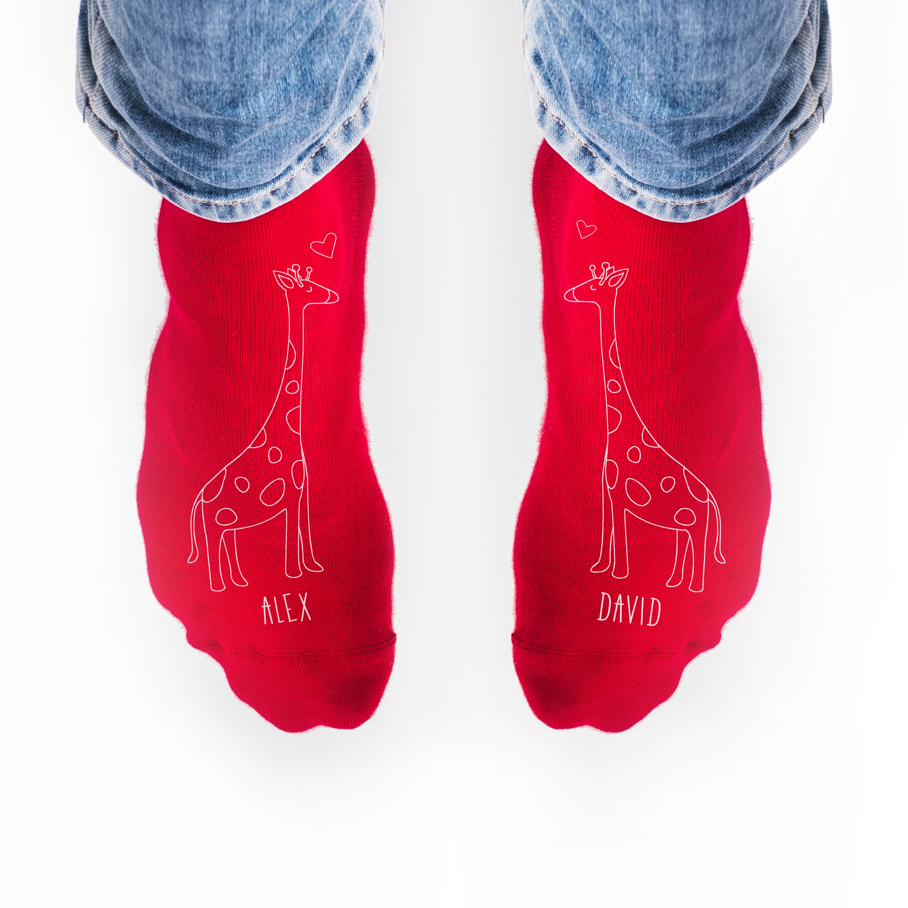 Personalised Kissing Giraffe Socks