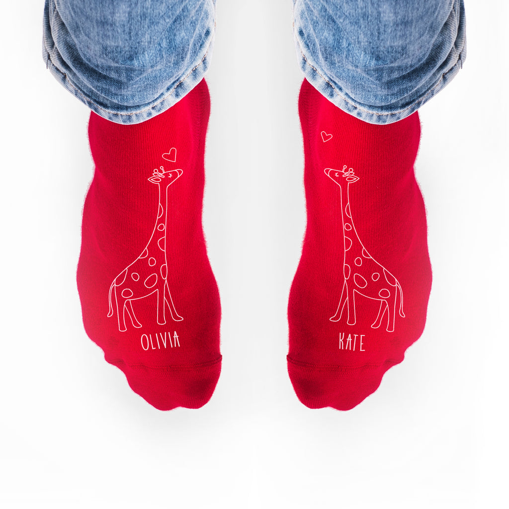 Personalised Kissing Giraffe Socks