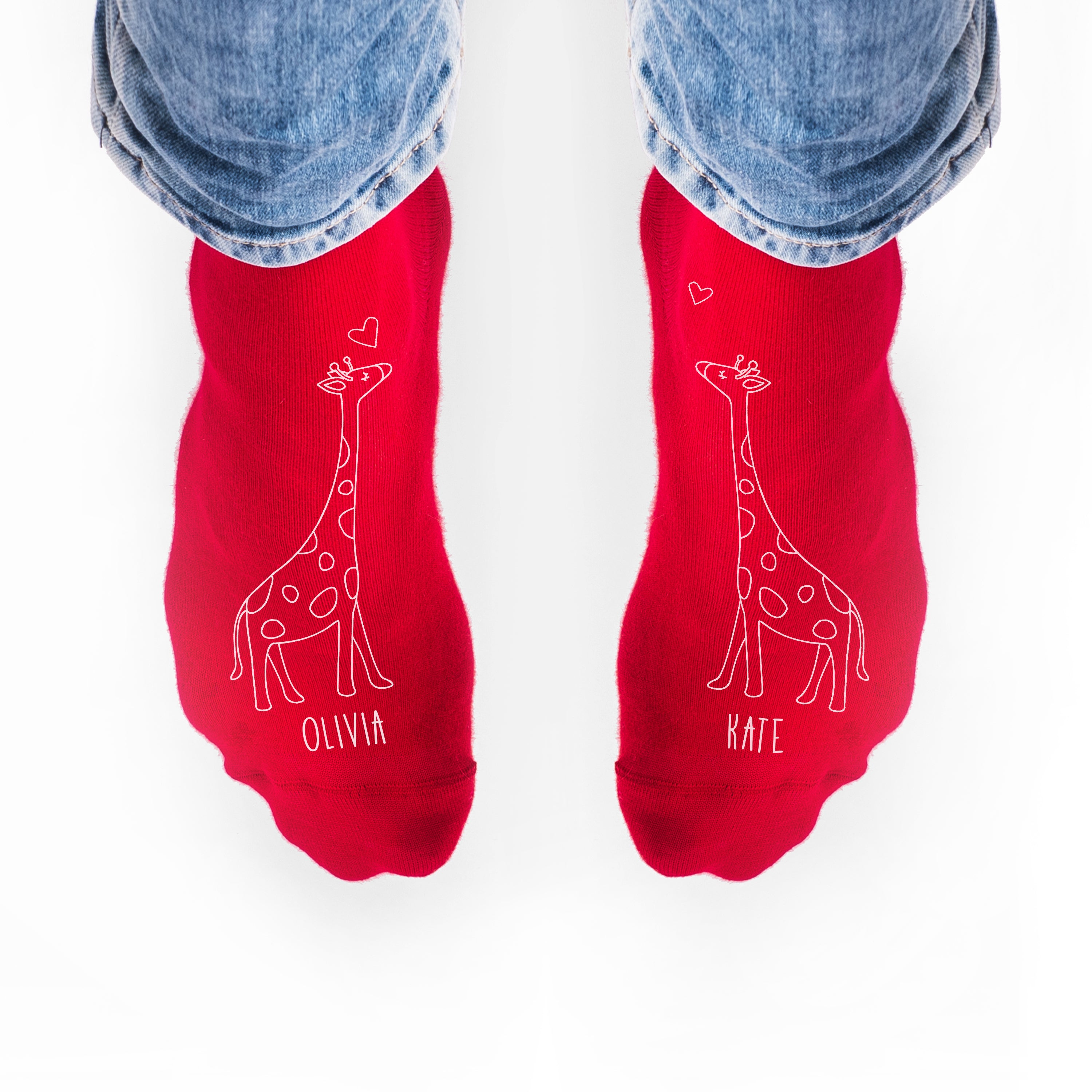 Personalised Kissing Giraffe Socks