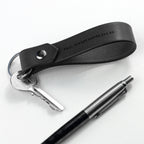 Personalised Black Leather Keyring