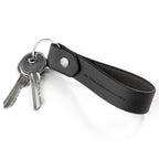 Personalised Black Leather Keyring