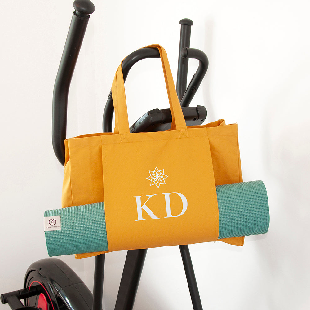 Monogrammed Organic Yoga Tote Bag