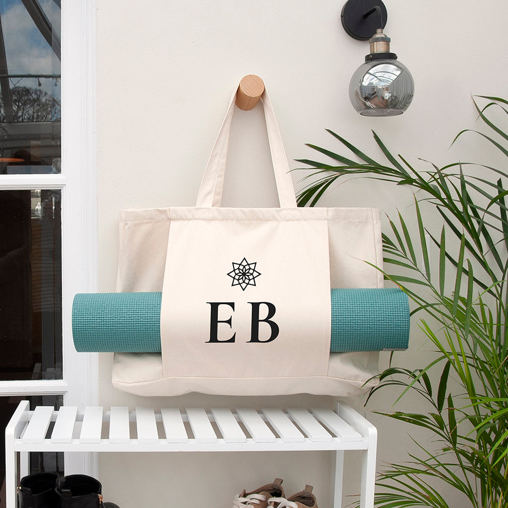 Monogrammed Organic Yoga Tote Bag