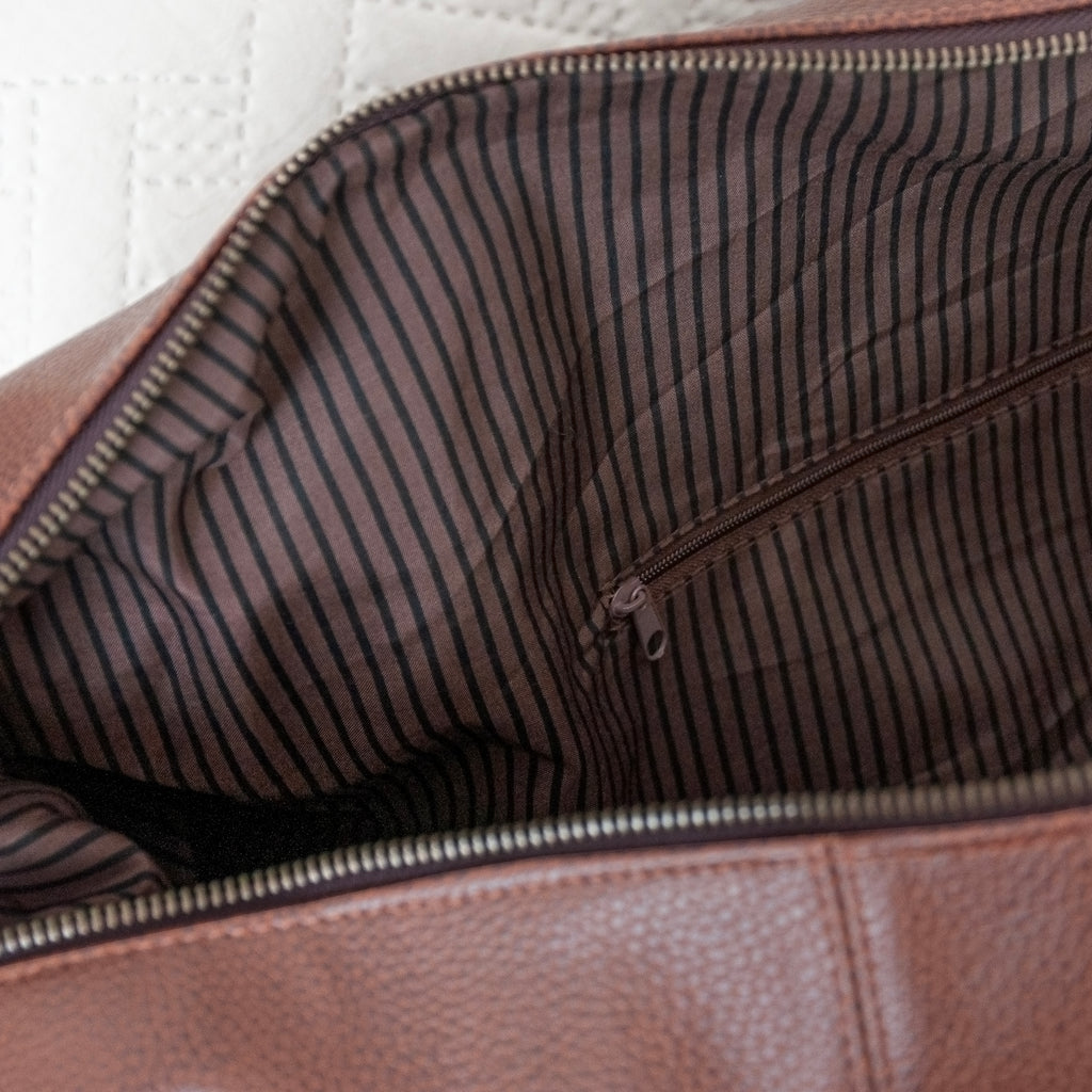 Monogrammed Vegan Leather Weekender Holdall