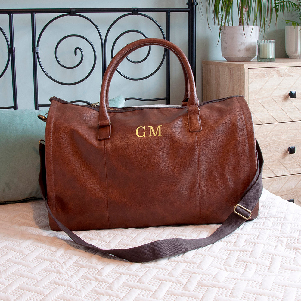 Monogrammed Vegan Leather Business Garment Bag
