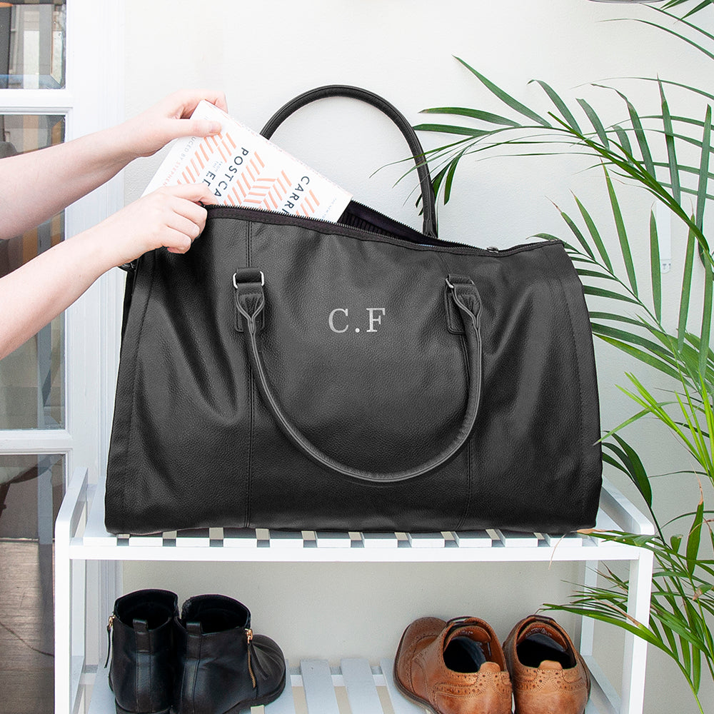 Monogrammed Vegan Leather Business Garment Bag