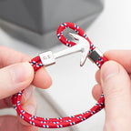 Personalised Mens Red Rope Nautical Anchor Bracelet