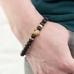 Personalised Mens Golden Lion Bracelet