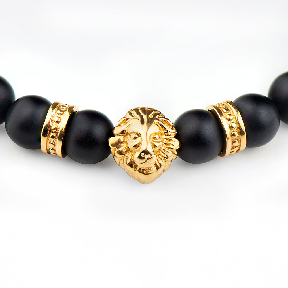 Personalised Mens Golden Lion Bracelet
