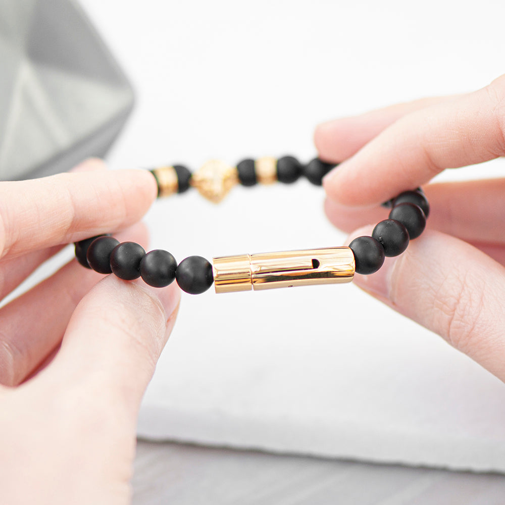 Personalised Mens Golden Lion Bracelet