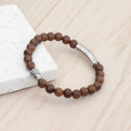 Personalised Mens Wooden Buddha Bracelet