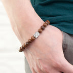 Personalised Mens Wooden Buddha Bracelet