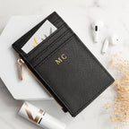 Monogrammed Sleek Vegan Leather Cardholder