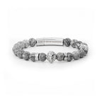 Personalised Men's Silver Lion Jasper Stone Bracelet