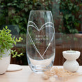 Personalised Hearts Barrel Vase with Swarovski Crystals