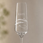 Personalised Spiral Champagne Flute with Swarovski Crystals