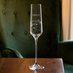 Personalised Spiral Champagne Flute with Swarovski Crystals