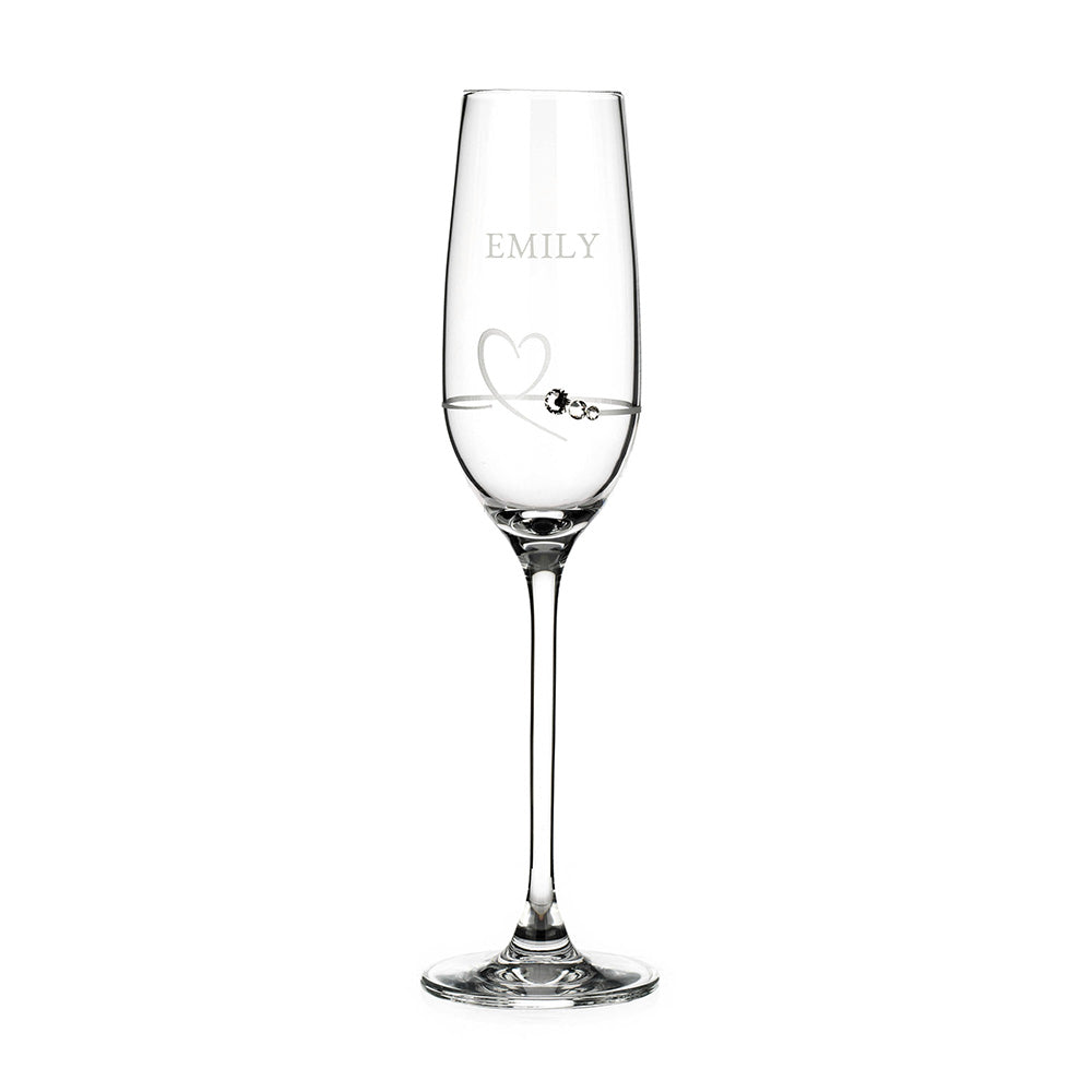 Personalised Petit Champagne Flute with Swarovski Crystals
