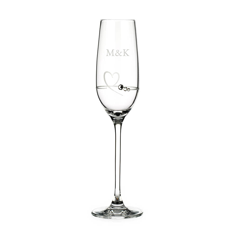 Personalised Petit Champagne Flute with Swarovski Crystals