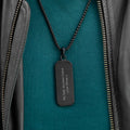 Personalised Men's Black Tyretread Necklace
