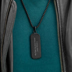 Personalised Men's Black Tyretread Necklace