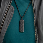 Personalised Men's Black Tyretread Necklace