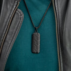 Personalised Men's Black Steel Dog Tag Necklace